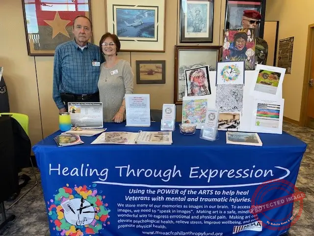 Art Al & Ruth with Healing Through Expression Banner