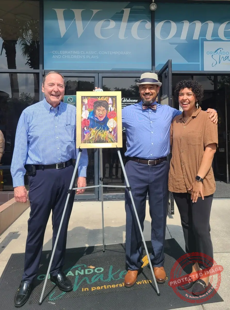 Presentation of Eladio's painting at The Shakes